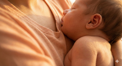 Parent holding sleeping baby who won't sleep unless held
